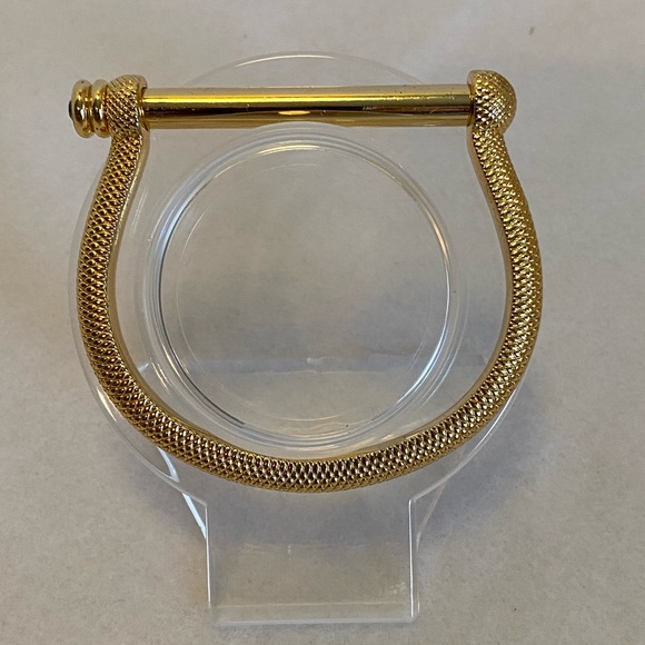 Gold Plated Cuff/Bracelet - Crystal Clasp/Twist - Picture 5 of 16